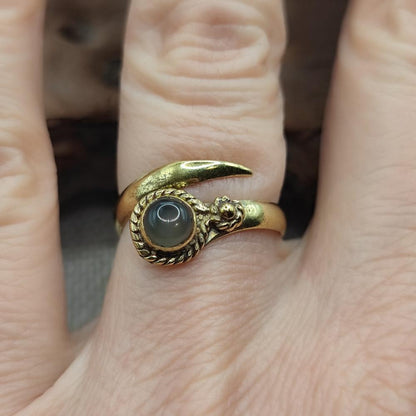 ANELLO etnico in ottone con pietra - BASIA