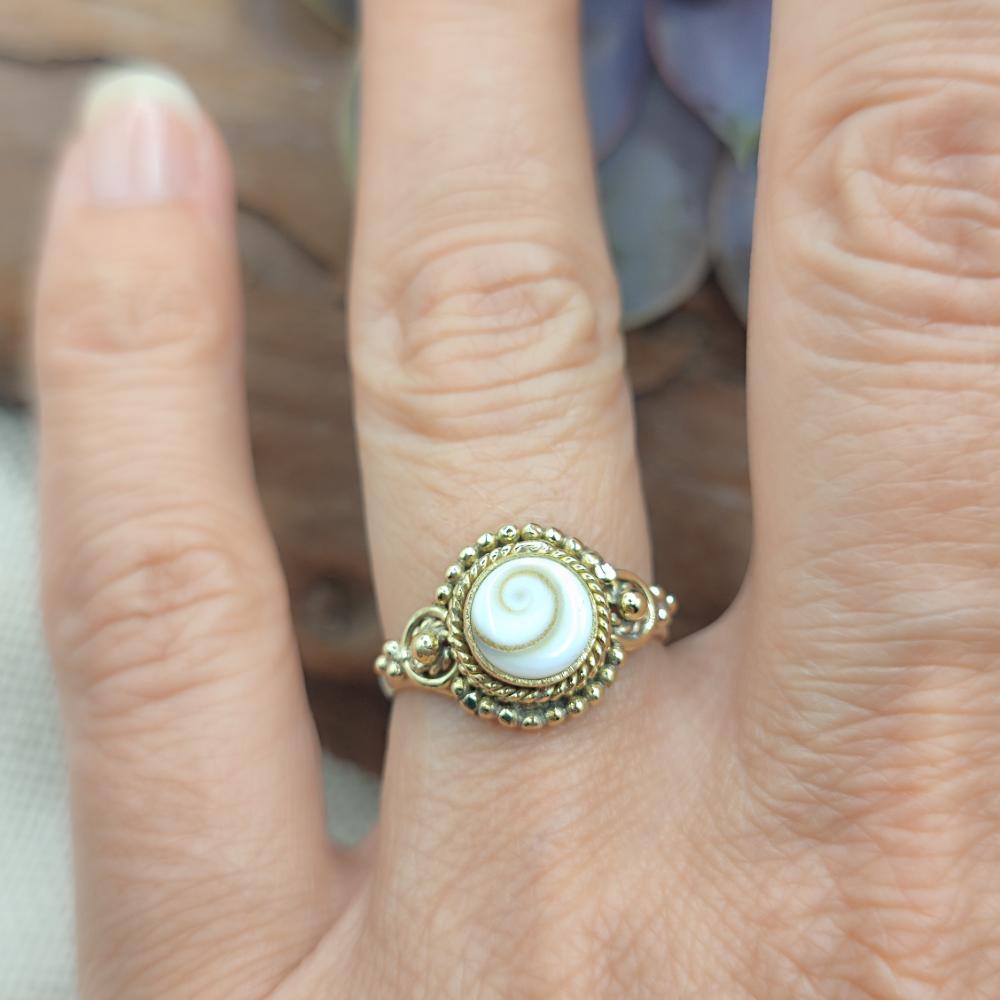 ANELLO etnico in ottone con pietra - DUBRA