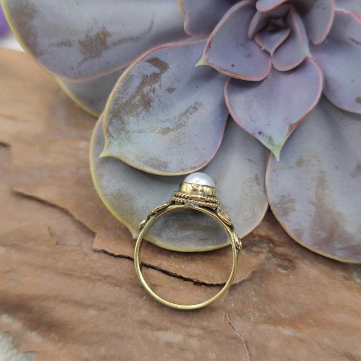 ANELLO etnico in ottone con pietra - KATRAS