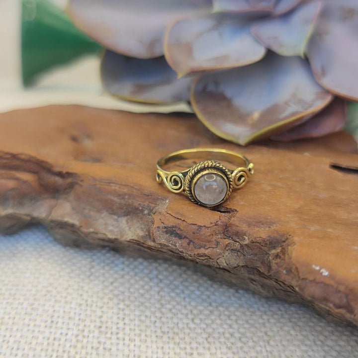 ANELLO etnico in ottone con pietra - KATRAS