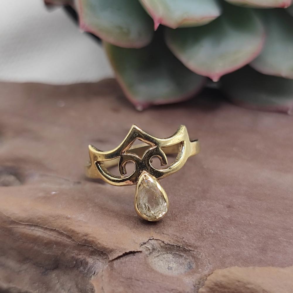 Anello etnico in ottone con ametista - KASIBUGGA