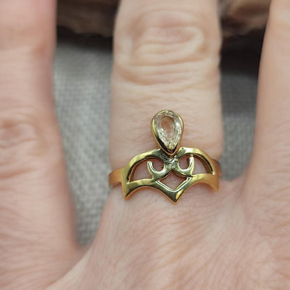 Anello etnico in ottone con ametista - KASIBUGGA