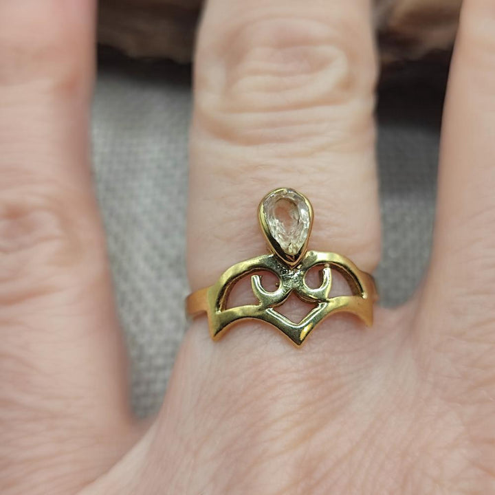 Anello etnico in ottone con ametista - KASIBUGGA