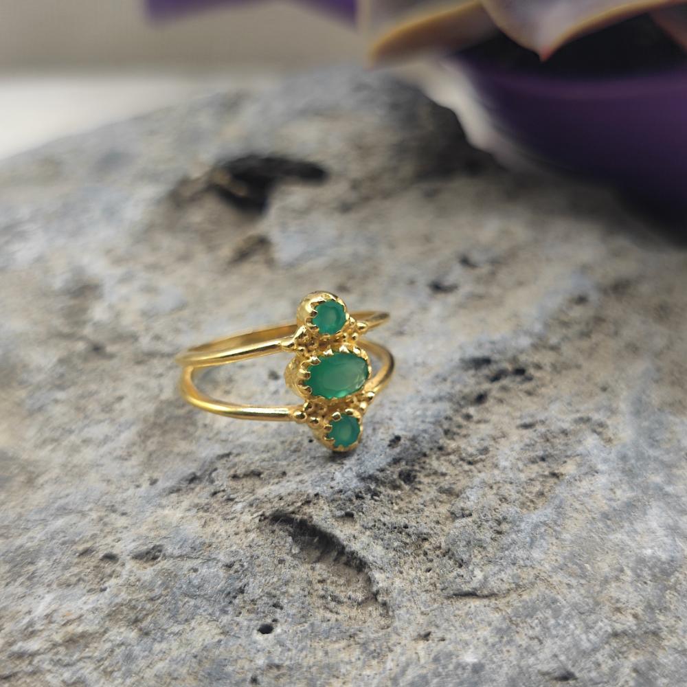 ANELLO etnico in ottone radice di smeraldo - TAROH