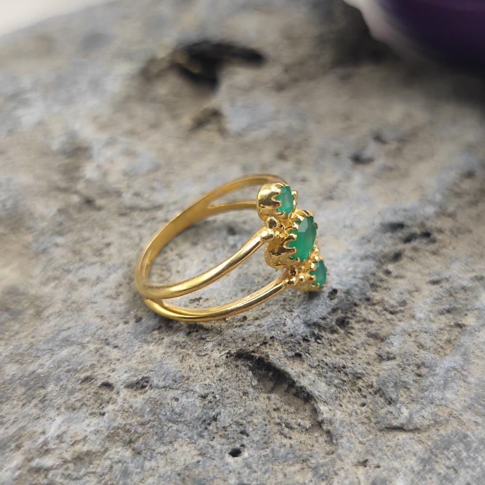 ANELLO etnico in ottone radice di smeraldo - TAROH