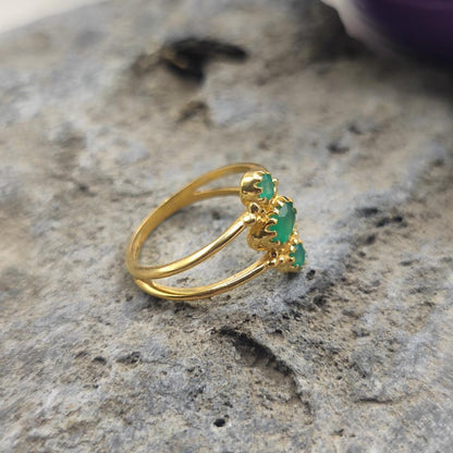 ANELLO etnico in ottone radice di smeraldo - TAROH