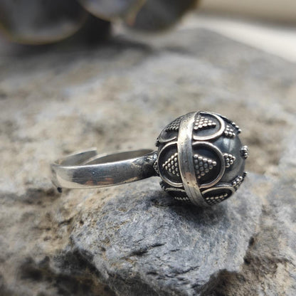 Anello etnico argento 925 con sonaglino  - VAYUNA