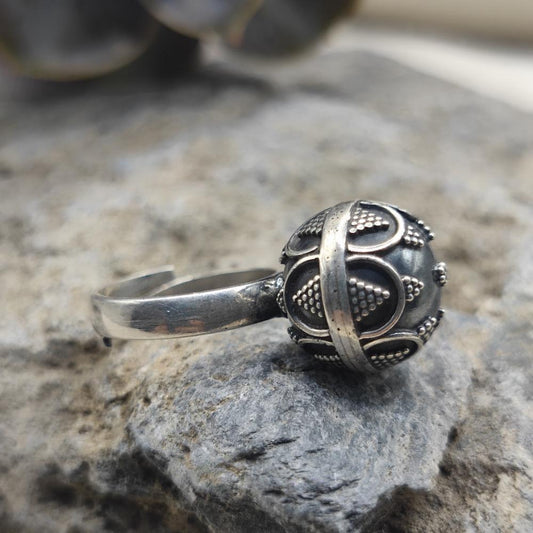 Anello etnico argento 925 con sonaglino  - VAYUNA