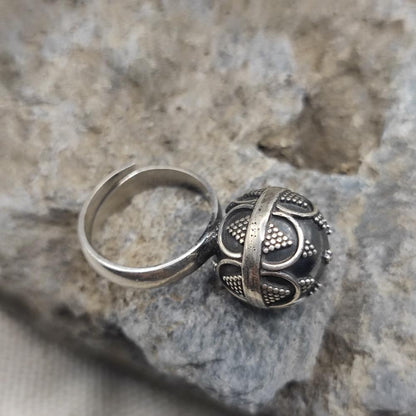 Anello etnico argento 925 con sonaglino  - VAYUNA