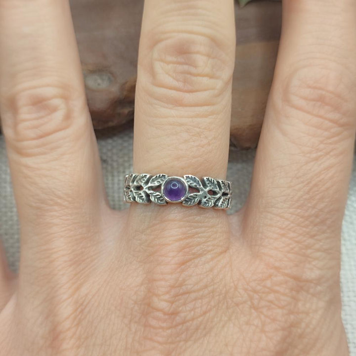 Anello a fascia in argento 925 con pietra - BHIMAVARAM