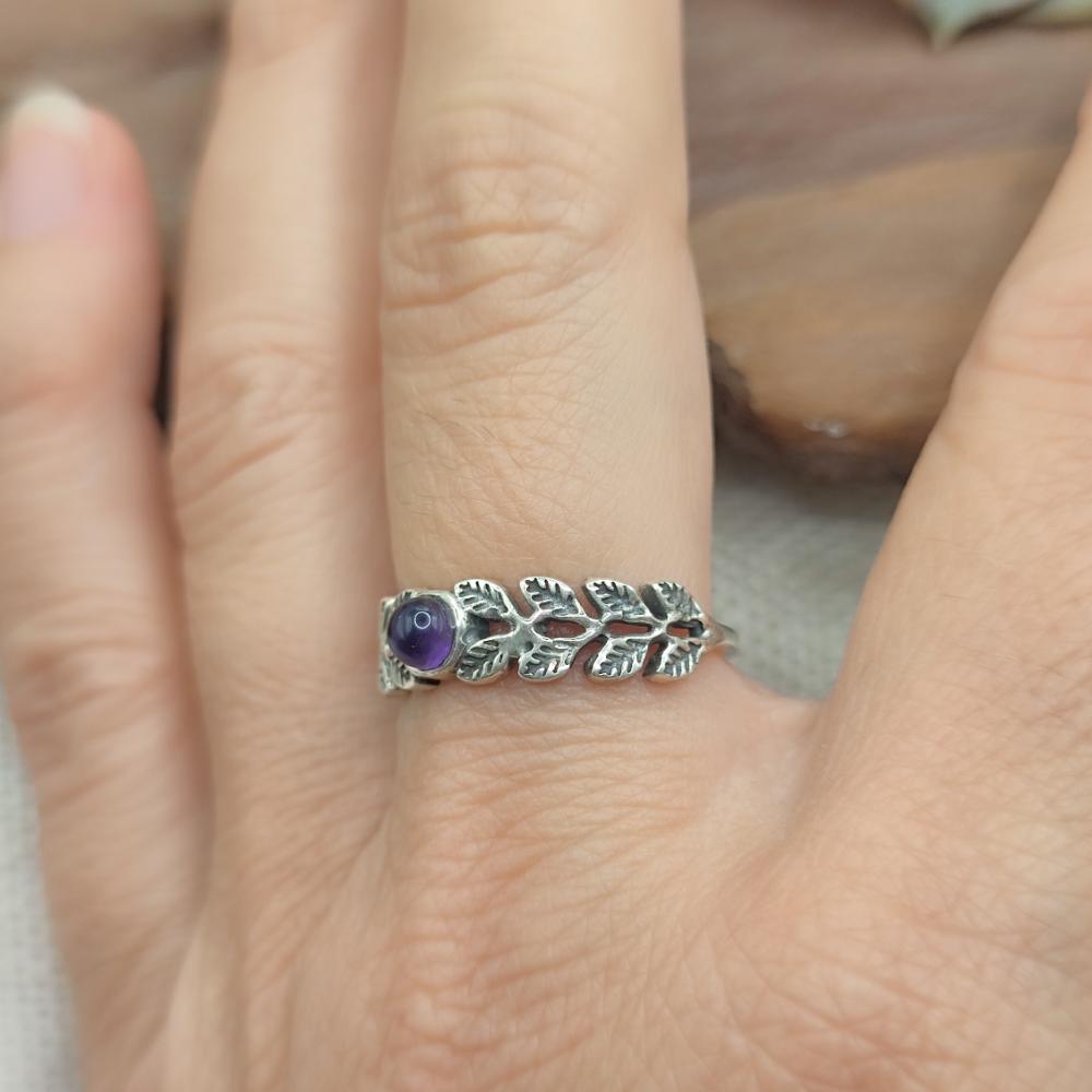 Anello a fascia in argento 925 con pietra - BHIMAVARAM