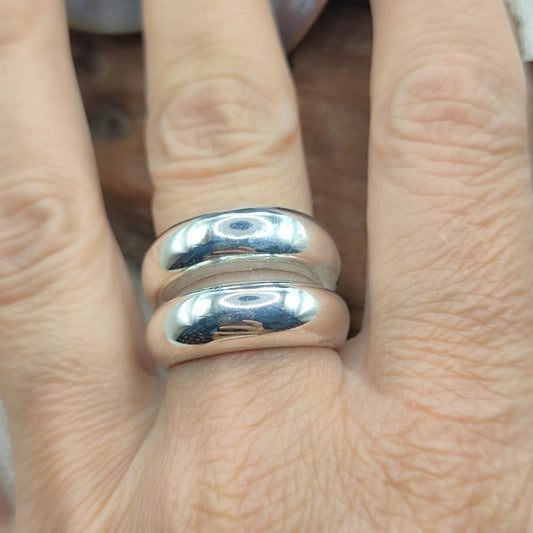 Anello a fascia bombata in argento 925 - BALANCE