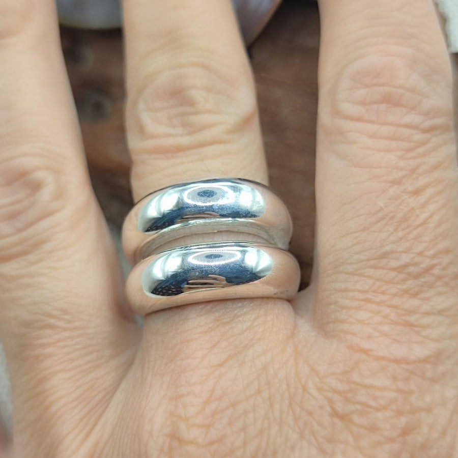 Anello a fascia bombata in argento 925 - BALANCE