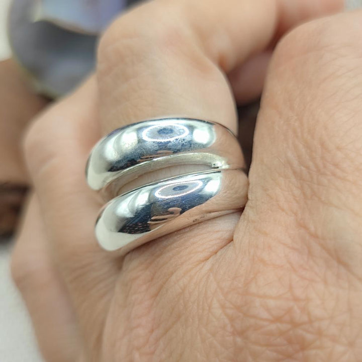 Anello a fascia bombata in argento 925 - BALANCE