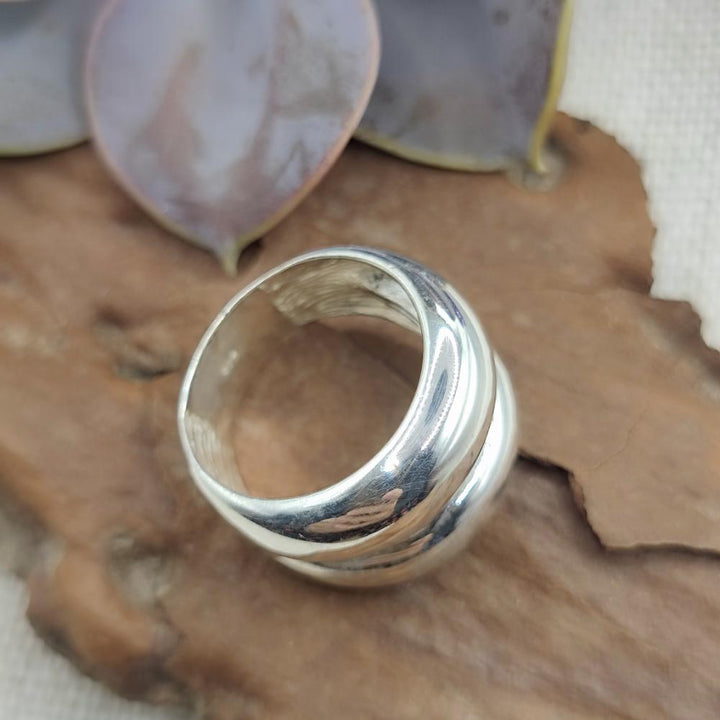Anello a fascia bombata in argento 925 - BALANCE