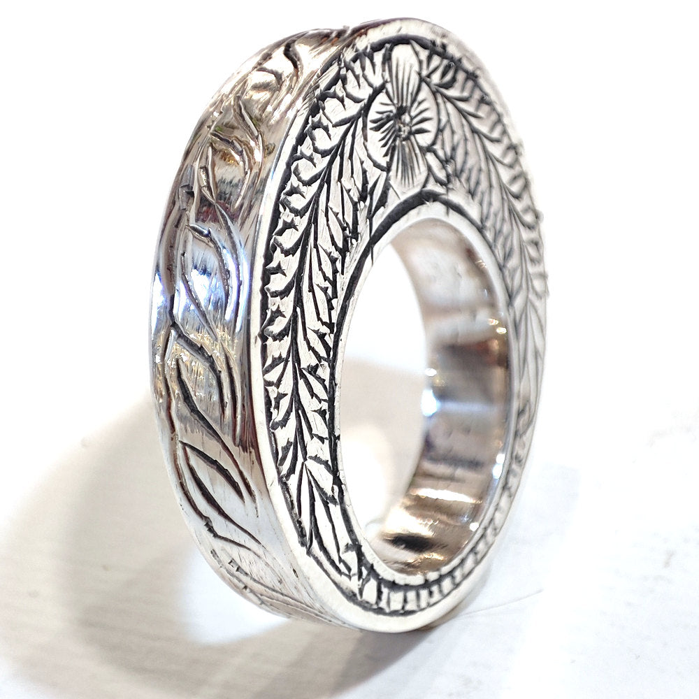 DIMANI – Anello Fascia in Argento 925 Inciso a Mano