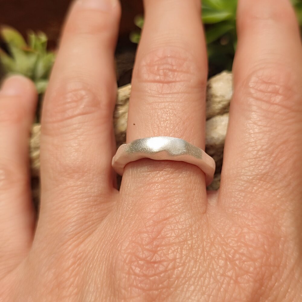 Anello fede a fascia satinata in argento 925 - GALIGAMUR