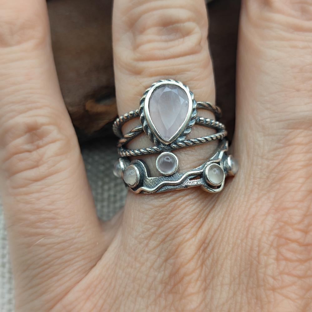 Anello a fascia in argento 925 con pietra - PANCH