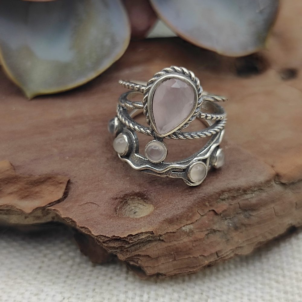 Anello a fascia in argento 925 con pietra - PANCH