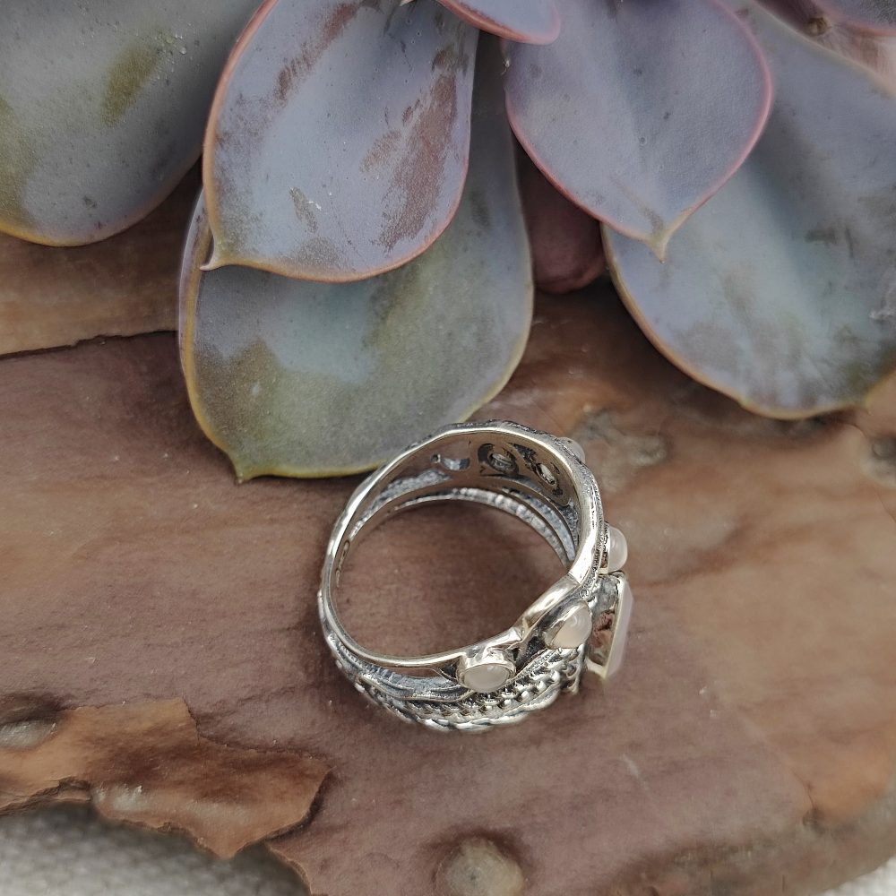Anello a fascia in argento 925 con pietra - PANCH