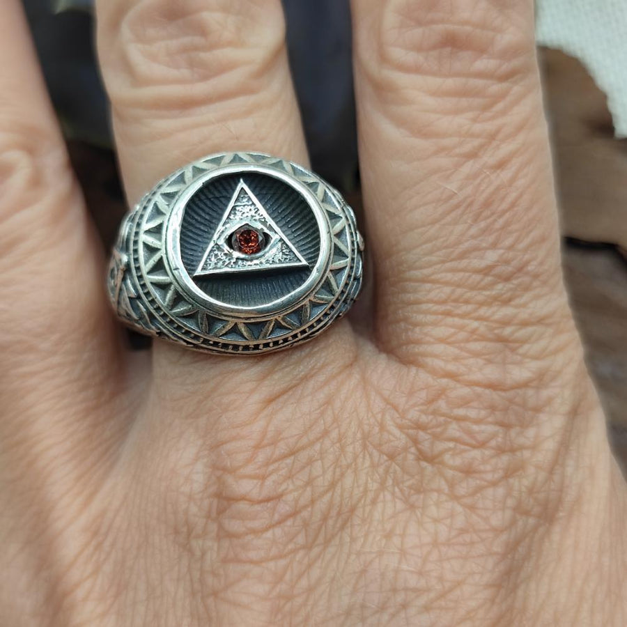 ANELLO a fascia in argento 925 con pietra - BELTU