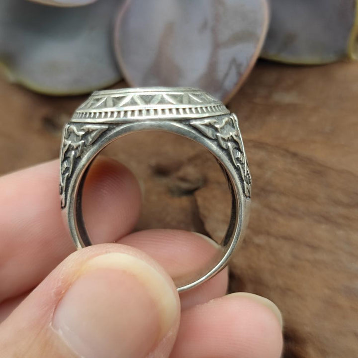 ANELLO a fascia in argento 925 con pietra - BELTU