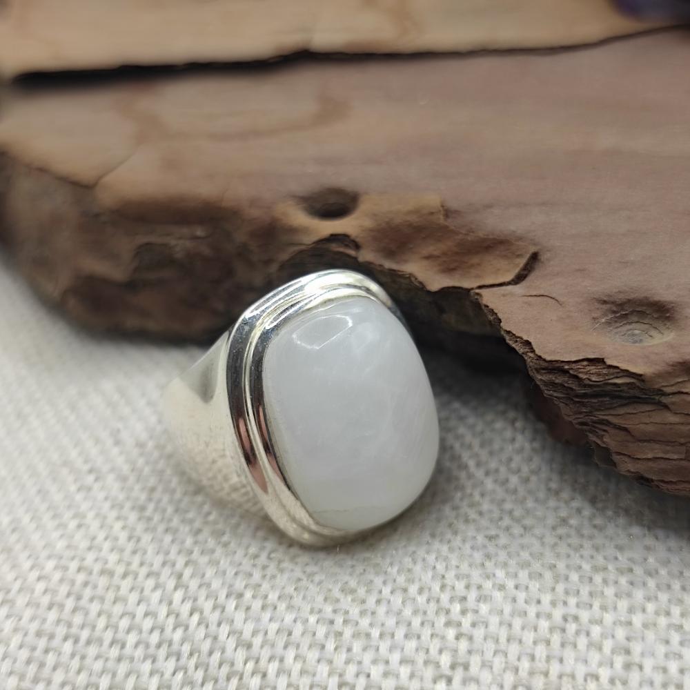 Anello a fascia in argento 925 pietra di luna - ANAYA