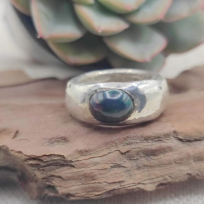 Anello artigianale in argento 925 con pietra - KAKINADA