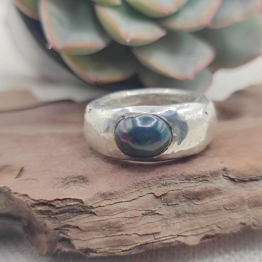 Anello artigianale in argento 925 con pietra - KAKINADA