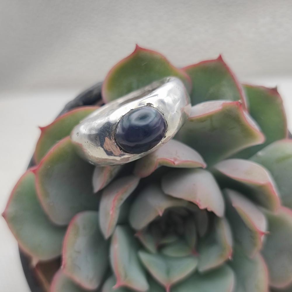 Anello artigianale in argento 925 con pietra - KAKINADA