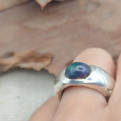 Anello artigianale in argento 925 con pietra - KAKINADA