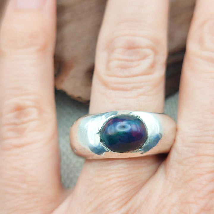 Anello artigianale in argento 925 con pietra - KAKINADA