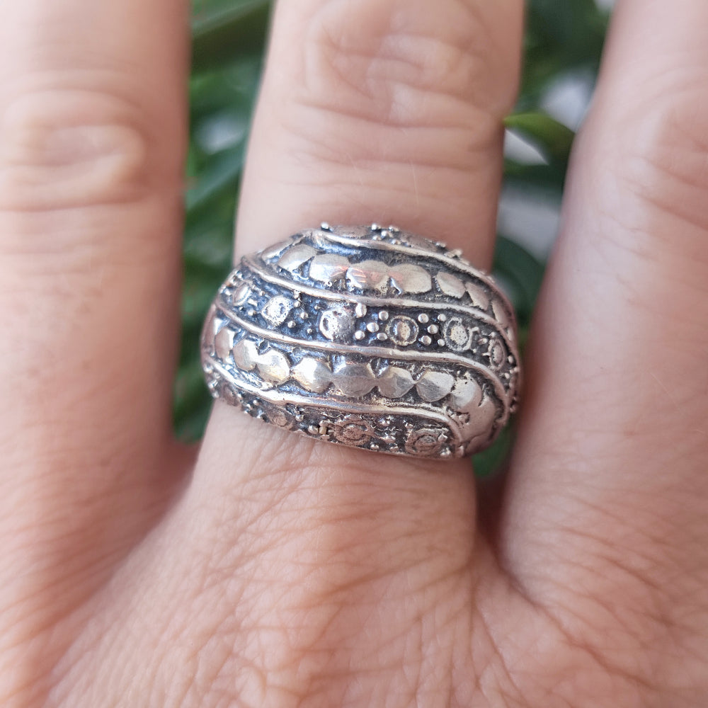 Anello etnico a fascia in argento 925 - SERPURA