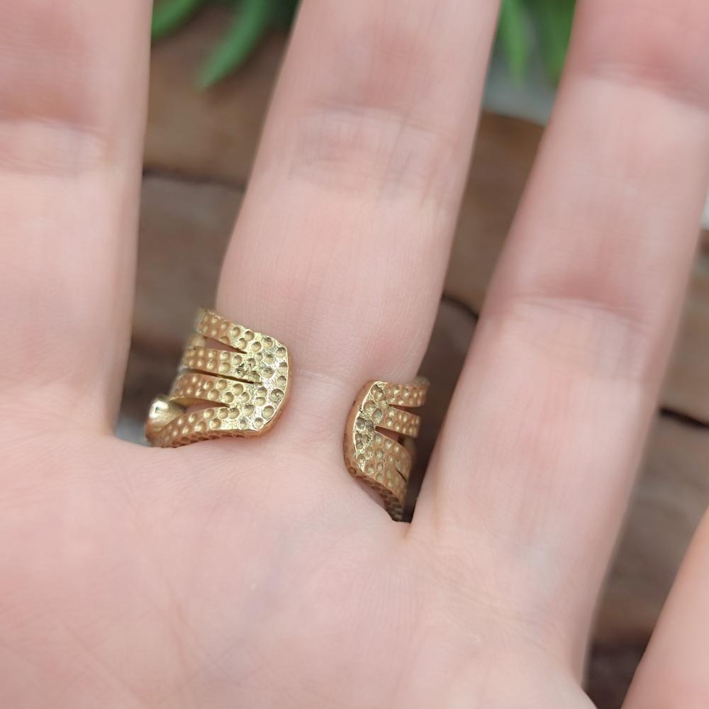 ANELLO fascia in bronzo giallo con pietre - MEHERAR#misura_18