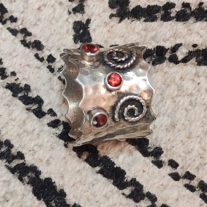 925 Silver Band Ring Black ONYX Stone Ring