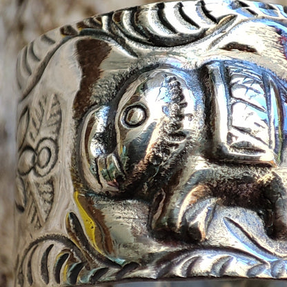 Anello a fascia in argento 925 elefanti - NIKHIL