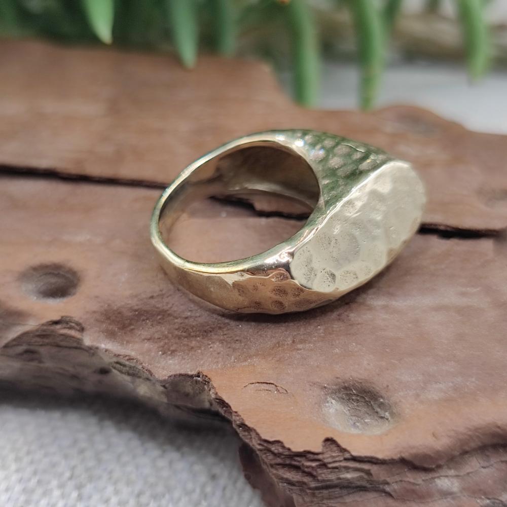 ANELLO a fascia martelllata bronzo giallo - DEEPLEE