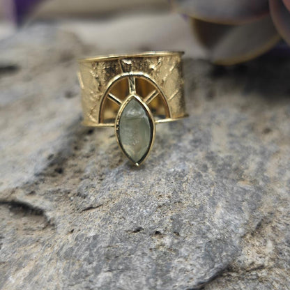 ANELLO in ottone con ametista verde - TONK