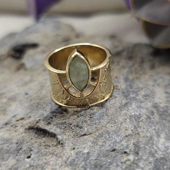 ANELLO in ottone con ametista verde - TONK