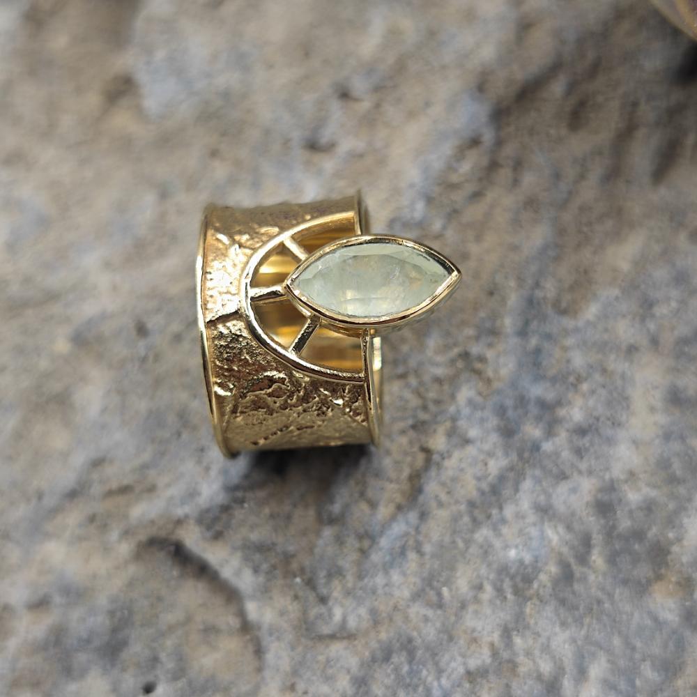 ANELLO in ottone con ametista verde - TONK