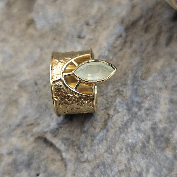 ANELLO in ottone con ametista verde - TONK