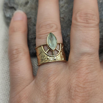 ANELLO in ottone con ametista verde - TONK