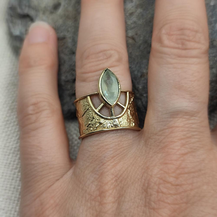 ANELLO in ottone con ametista verde - TONK