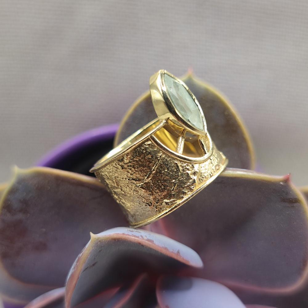 ANELLO in ottone con ametista verde - TONK