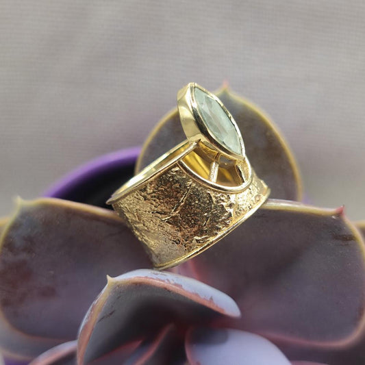 ANELLO in ottone con ametista verde - TONK