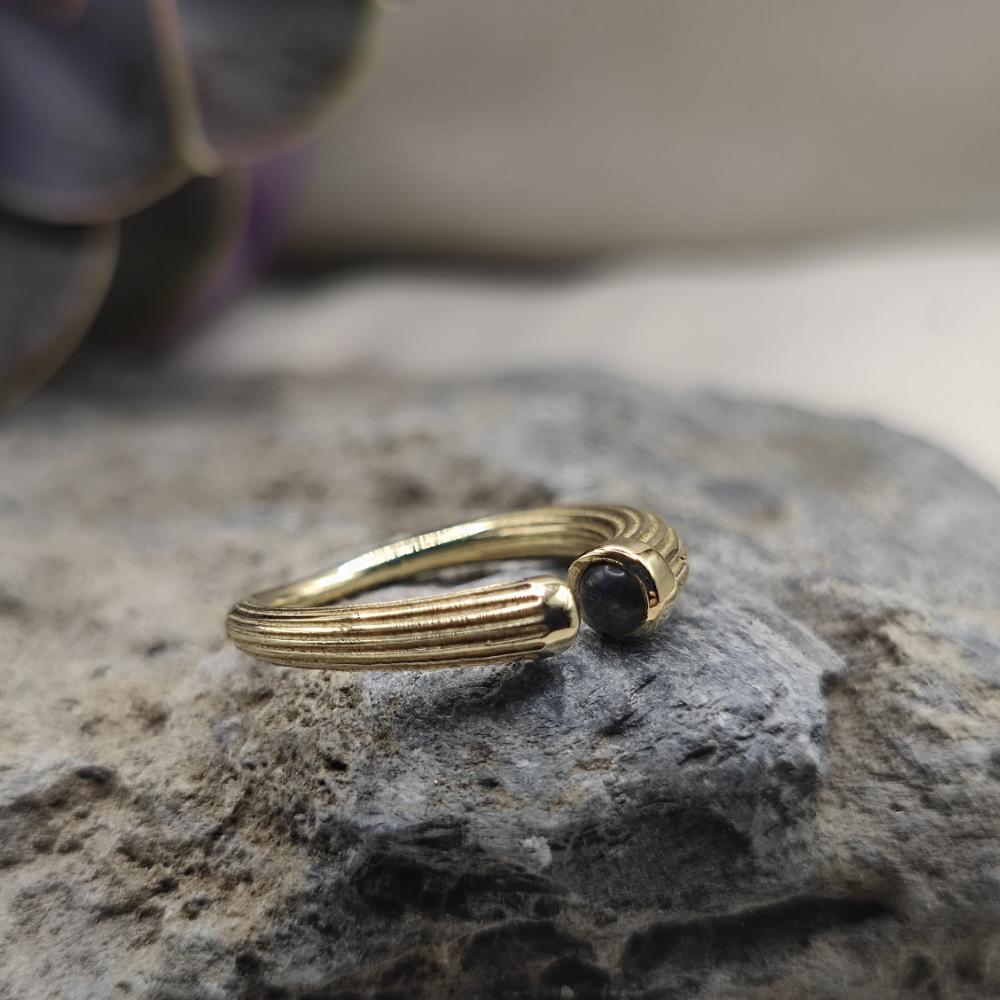 Anello in ottone con labradorite - ESHA