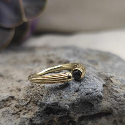 Anello in ottone con labradorite - ESHA