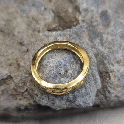 Anello fascia in ottone con peridoto - CHANDRAVA