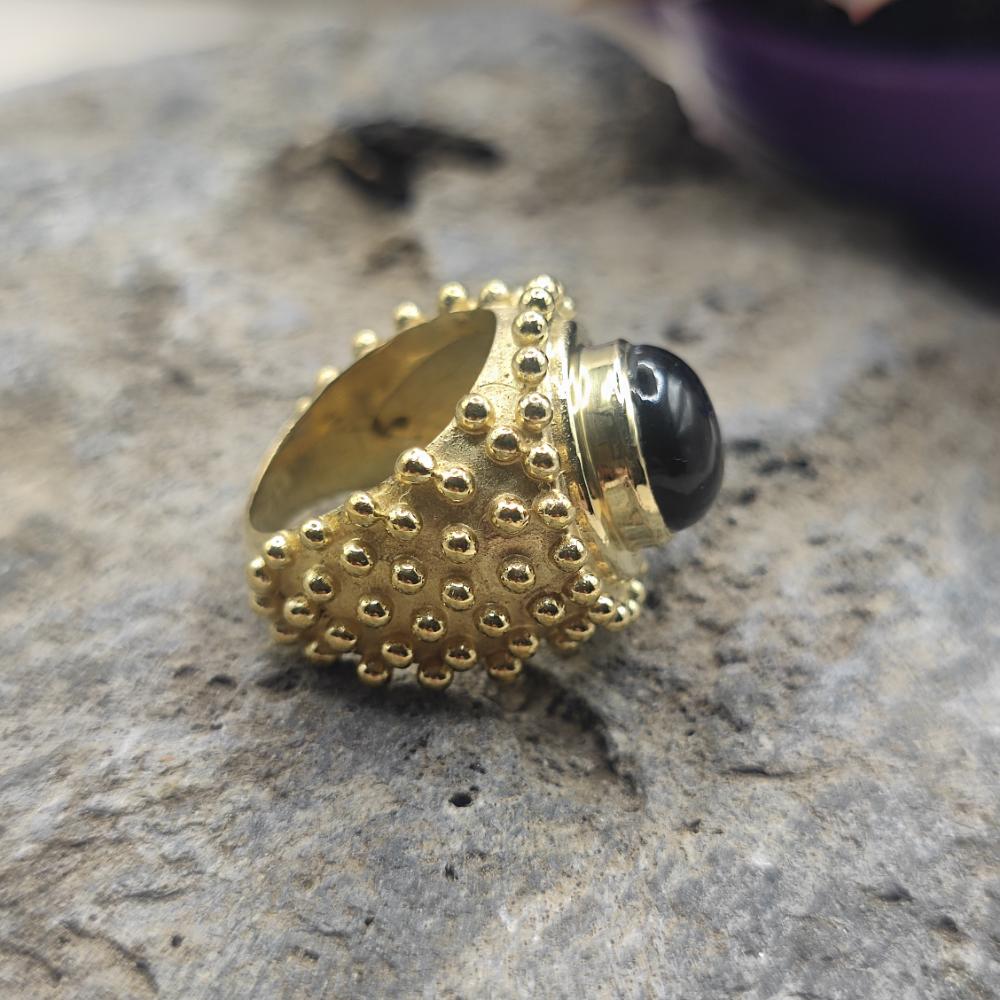 ANELLO a fascia in ottone quarzo fumé - RYO