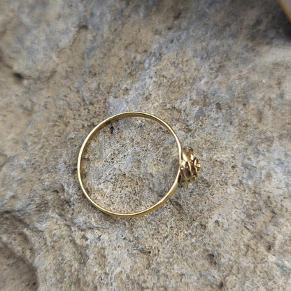 Anello in ottone con fiore - DHAVAL